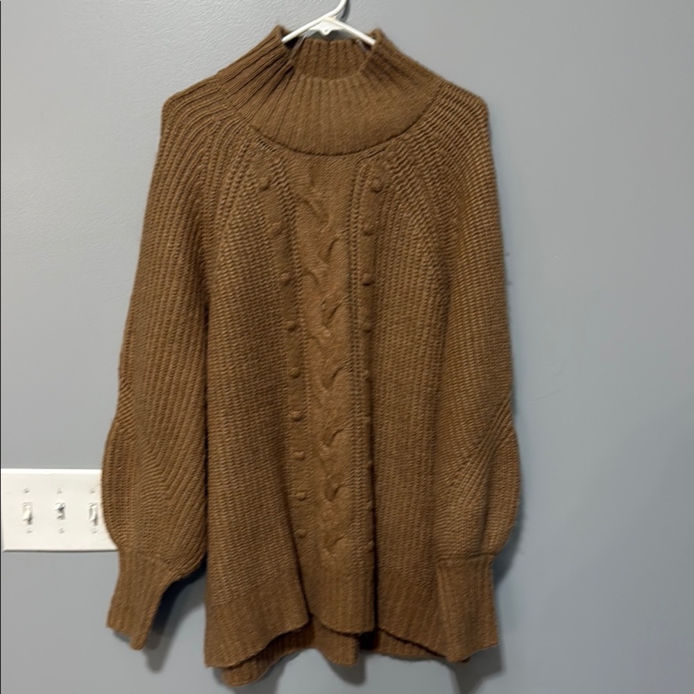 Ava & Viv Cozy Brown Cowl Neck Sweater